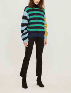 FRAME Le Crop Mini Boot Flared Mid-rise Jeans -Whistlkes Style 1057 3005669 LCMB403 FILMNOIR ALT01