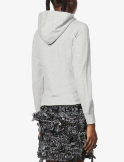 Comme Des Garçons Play Logo-embroidered Cotton-jersey Hoody -Whistlkes Style 143 2000022 P1T169 GREY ALT03