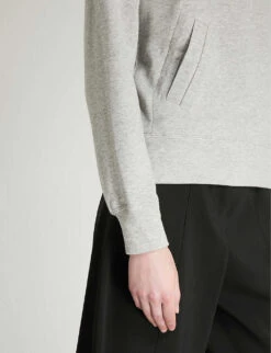 Comme Des Garçons Play Logo-embroidered Cotton-jersey Hoody -Whistlkes Style 143 2000022 P1T169 GREY ALT05