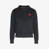 Comme Des Garçons Play Heart-embroidered Cotton-jersey Hoody