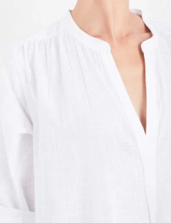 Seafolly Boyfriend Cotton Beach Shirt -Whistlkes Style 186 3000714 52815TO WHITE ALT04