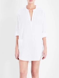Seafolly Boyfriend Cotton Beach Shirt -Whistlkes Style 186 3000714 52815TO WHITE M
