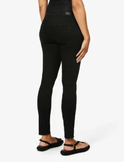 Paige Verdugo Skinny Mid-rise Maternity Jeans -Whistlkes Style 188 3002369 97885212139 BLACKSHADOW ALT03