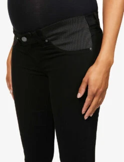 Paige Verdugo Skinny Mid-rise Maternity Jeans -Whistlkes Style 188 3002369 97885212139 BLACKSHADOW ALT04