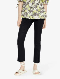 Ted Baker Ozete Split-detail Skinny-fit Stretch-cotton Trousers -Whistlkes Style 870 10003 242105 BLACK ALT02