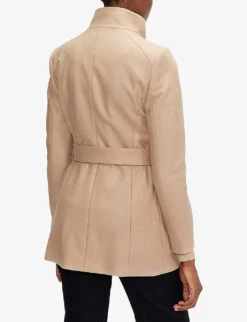 Ted Baker Rytaa Wrap Wool-blend Coat -Whistlkes Style R03640583 CAMEL ALT03