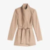 Ted Baker Rytaa Wrap Wool-blend Coat -Whistlkes Style R03640583 CAMEL M