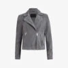 AllSaints Dalby Suede Biker Jacket -Whistlkes Style R03646906 POWDERBLUE M