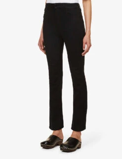 Paige Cindy Straight-leg High-rise Stretch-denim Jeans -Whistlkes Style R03689624 BLACKSHADOW ALT02