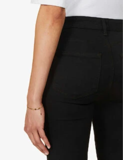 Paige Cindy Straight-leg High-rise Stretch-denim Jeans -Whistlkes Style R03689624 BLACKSHADOW ALT05