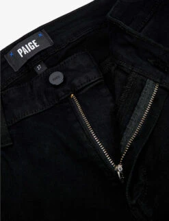 Paige Cindy Straight-leg High-rise Stretch-denim Jeans -Whistlkes Style R03689624 BLACKSHADOW ALT06