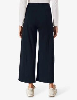 Pleated High-rise Jersey Trousers -Whistlkes Style R03698656 NAVY ALT03