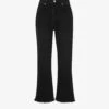 Whistles Authentic Mid-rise Kick-flare Cropped Jeans -Whistlkes Style R03733630 BLACK M