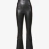 Commando Cropped Flared High-rise Faux-leather Trousers