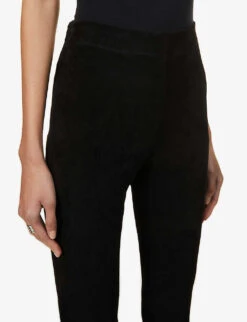 Joseph High-rise Suede Leggings -Whistlkes Style R03748266 BLACK ALT04