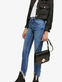 Maje Pachabfran Straight-leg Mid-rise Stretch-denim Jeans -Whistlkes Style R03787382 BLEUS ALT02