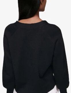 Whistles Relaxed-fit Cotton Cardigan -Whistlkes Style R03791562 BLACK ALT02