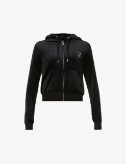 Juicy Couture Regular-fit Crystal-embellished Velour Hoody