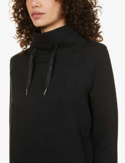 AirLuxe Got You Covered Stretch-jersey Sweatshirt -Whistlkes Style R03829720 VERYBLACK ALT04