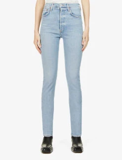 AGOLDE Riley Straight Cropped Mid-rise Jeans -Whistlkes Style R03830514 SHIVER ALT02