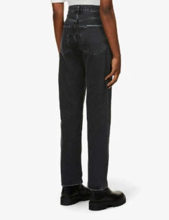 AGOLDE 90s Pinch Waist Straight-leg High-rise Organic-cotton Denim Jeans -Whistlkes Style R03833531 BLACKTEA ALT03