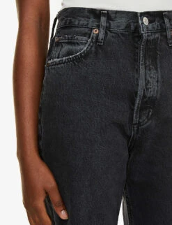 AGOLDE 90s Pinch Waist Straight-leg High-rise Organic-cotton Denim Jeans -Whistlkes Style R03833531 BLACKTEA ALT04