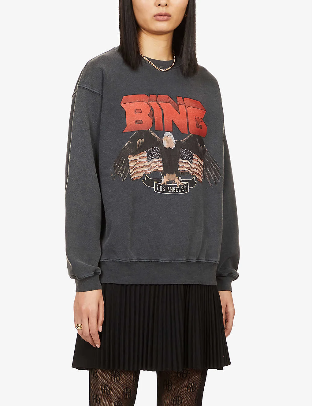 ANINE BING Logo-graphic Organic-cotton Jumper 5 ANINE BING Logo-graphic Organic-cotton Jumper - Image 3