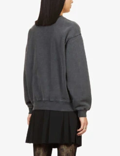 ANINE BING Logo-graphic Organic-cotton Jumper 10 ANINE BING Logo-graphic Organic-cotton Jumper -Whistlkes Style R03841895 BLACK ALT03