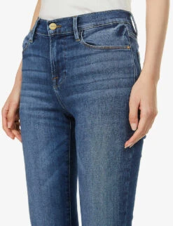 FRAME Le High Straight High-rise Slim-fit Cotton-twill Jeans -Whistlkes Style R03850667 BESTIA ALT04