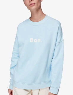Whistles Bon Relaxed-fit Cotton-jersey Jumper -Whistlkes Style R03855730 PALEBLUE ALT02
