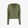 Whistles V-neck Long-sleeve Cashmere Cardigan -Whistlkes Style R03862952 GREEN M