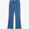 Maje Platane Braided-trim Flared High-rise Organic Cotton-blend Stretch-denim Jeans