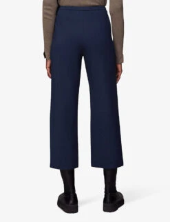 Whistles Camilla Wide-leg High-rise Stretch Woven Trousers -Whistlkes Style R03883161 NAVY ALT03