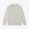 CLAUDIE PIERLOT Tape High-neck Buttoned Cotton-blend Sweatshirt -Whistlkes Style R03883173 NATURELS M