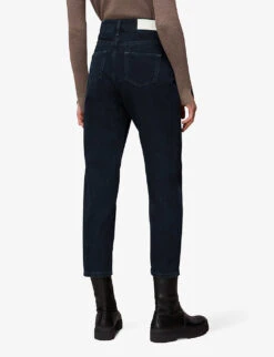 Whistles Hollie Straight-leg High-rise Organic-cotton Jeans -Whistlkes Style R03899989 NAVY ALT02