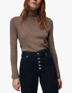 Whistles Hollie Straight-leg High-rise Organic-cotton Jeans -Whistlkes Style R03899989 NAVY ALT03