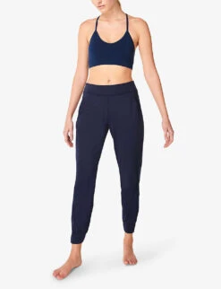 Sweaty Betty Gary Slim-fit Mid-rise Stretch-woven Yoga Trousers -Whistlkes Style R03903067 NAVYBLUE ALT01