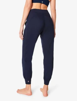 Sweaty Betty Gary Slim-fit Mid-rise Stretch-woven Yoga Trousers -Whistlkes Style R03903067 NAVYBLUE ALT03