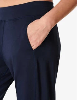 Sweaty Betty Gary Slim-fit Mid-rise Stretch-woven Yoga Trousers -Whistlkes Style R03903067 NAVYBLUE ALT04