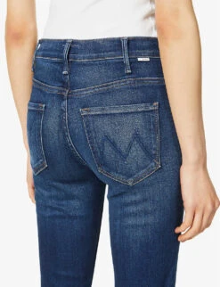 MOTHER Hustler Faded Flared High-rise Denim-blend Jeans -Whistlkes Style R03905294 HOMEMOVIES ALT05
