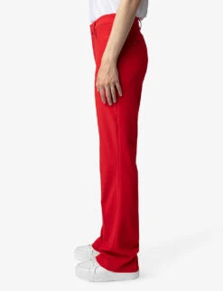 Zadig & Voltaire Pistol Flared Low-rise Woven Trousers -Whistlkes Style R03909461 JAPON ALT02