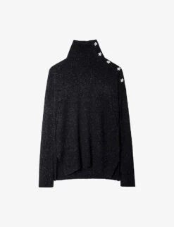 Zadig & Voltaire Alma Contrast Button Cashmere Jumper