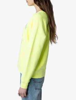 Zadig & Voltaire Upper Blason Cotton Sweatshirt 9 Zadig & Voltaire Upper Blason Cotton Sweatshirt -Whistlkes Style R03910655 NEON ALT02