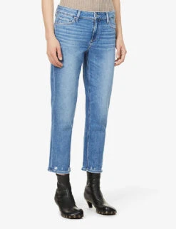 Paige Brigitte Straight-leg Mid-rise Stretch-denim Jeans -Whistlkes Style R03913277 MUSICWBEATHEM ALT02