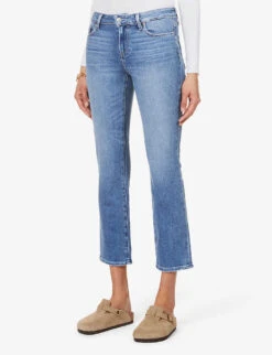 Paige Amber Cropped Mid-rise Stretch-denim Jeans -Whistlkes Style R03913278 SEAWATERDISTRESSED ALT02