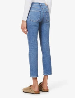Paige Amber Cropped Mid-rise Stretch-denim Jeans -Whistlkes Style R03913278 SEAWATERDISTRESSED ALT03