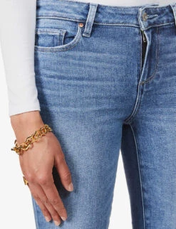 Paige Amber Cropped Mid-rise Stretch-denim Jeans -Whistlkes Style R03913278 SEAWATERDISTRESSED ALT04
