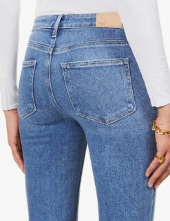 Paige Amber Cropped Mid-rise Stretch-denim Jeans -Whistlkes Style R03913278 SEAWATERDISTRESSED ALT05
