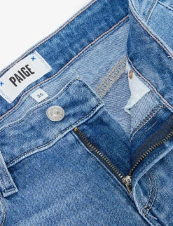 Paige Amber Cropped Mid-rise Stretch-denim Jeans -Whistlkes Style R03913278 SEAWATERDISTRESSED ALT06