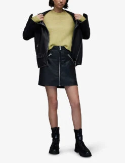 AllSaints Wick Fluffy Knitted Jumper -Whistlkes Style R03924306 PISTACHIOGREE ALT01